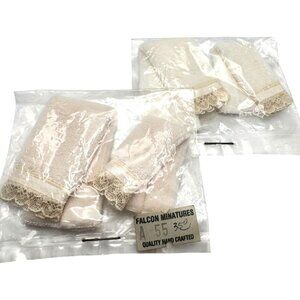 Falcon Miniatures 1:12 Scale Dollhouse Towels Lace Trim Set Of 2 Packs NOS